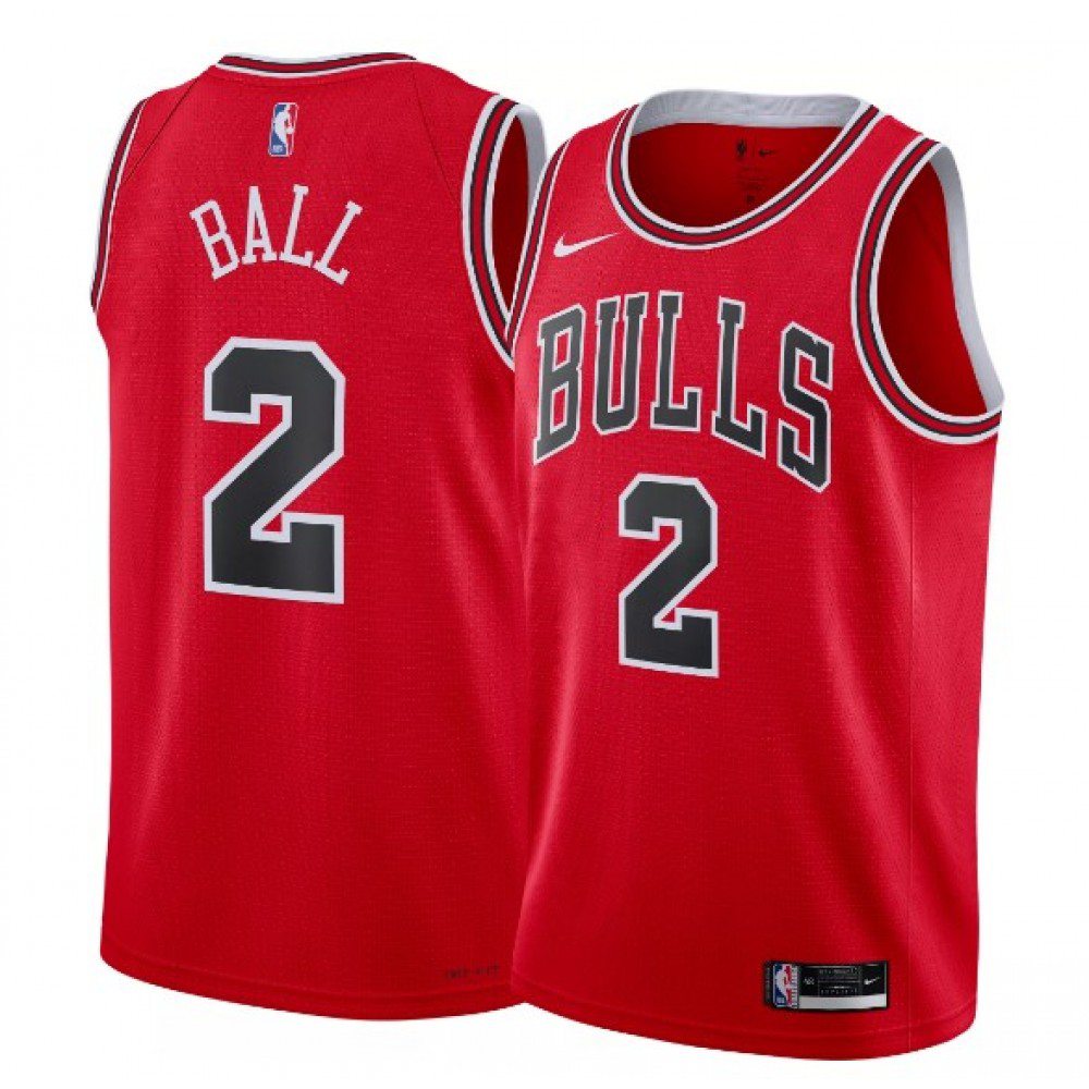 Men's Chicago Bulls Lonzo Ball #2 Red Swingman Jersey - Icon Edition-Pro Kit Vault | Brand New 26/27 Sports Jerseys